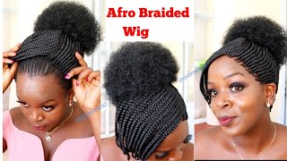 Shuku Afro It'S A Wig Braided Wig Affordable Braided  Wig!!No Frontal Wig Install+Wig