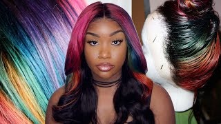 How To: Rainbow Inspired Hair Color + Install |Start To Finsh | Celie Hair