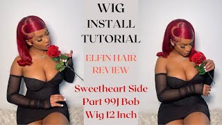 Slay Queen She Looks So Gorgeous With Our Lace Bob Wig! Wig Install #Elfinhair Review