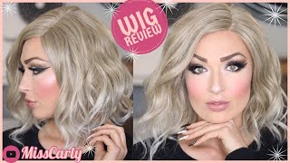 Lace Front Wig Review!  Kalyss | Ice Blonde Wavy Bob | Amazon | Wow! $38