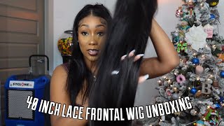 Alisa Hair 40 Inch 13X6 Lace Frontal Wig 180% Density Wig Affordable Aliexpress Wig Unboxing