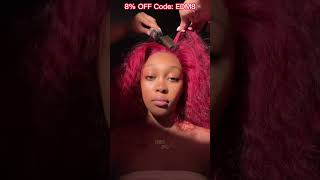 99J Wine Color Hair Vibe! Transparent Lace Frontal Wig | Deep Wave Hair + Claw Clip Ft.#Elfinhair