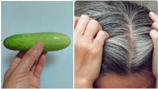 Gray Hair To Black Hair Naturally In 1 Hour - Gray Hair Natural Dye With Cucumber - Coffee For Hair