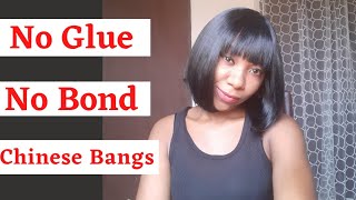 How To Make A Bob Fringe Wig (Chinese Bangs) Without Bond And Closure.