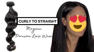 How To Straighten Weave | Mayvenn Hair Review | Diy Sew-In With Leave Out
