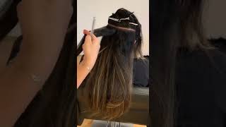 Trying Out Hair Extensions For Super Thin Hair | Mhot Hair Extensions Review #Shorts #Hairtutorial