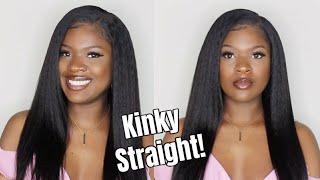 My Hair? Most Natural Looking Wig! Asteria Hair Kinky Straight Lace Front Wig Install