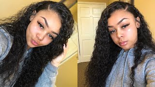 Flawless Curly Frontal Install   Mycrownedwigs Review