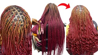 Trending Hairstyle (Knotless Braids) | How To Curly The Ending