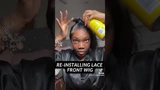Re-Installing Lace Front Wig Beginner Friendly!! Vc:  @ Nyaadollss