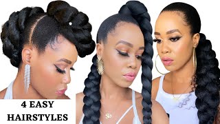 4 Quick & Easy Hairstyles On Natural Hair /Tutorials / Protective Style / Tupo1