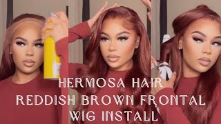 Reddish Brown Frontal Wig Install | Step By Step | Ft Hermosa Hair