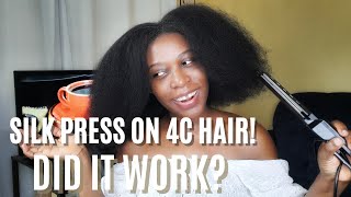 4C Hair Silk Press At Home | First Time Silk Pressing My Hair