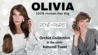 Olivia Human Hair Wig By Rene Of Pairs "Orchid Collection" In Almond Toast. Curled And Str