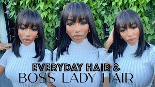 Boss Lady + Everyday Hair Wig | Gorgius Yaki Straight Fringe Bang Wig