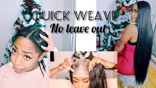 Quick Weave// Protective Hairstyle/ Without Leave Out.