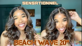 New! Sensationnel Butta Lace Human Hair Blend Wig ~Beach Wave 20"
