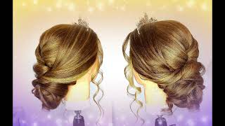 Merry Christmas Hairstyle 2022 | Princess Style For Long Hair | Prom Look Hairstyle Tutorial - E40