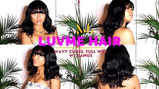 Soft Wavy Curls Glueless Short Bob Wig With Bangs!  Ft. Luvme Hair | Beautydollcollection