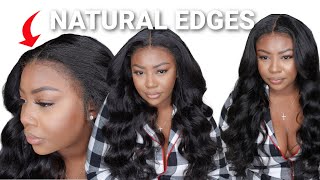 Omg! These Are My Edges Idc! |Realistic Kinky Edge Wig Install | Ilikehair