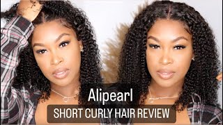 Alipearl Short Curly Hair Wigs Big Curly Wavy Pre Plucked Wigs With Baby Hair | Review And Tutorial