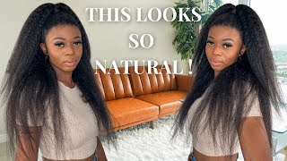 I Tried The Kinky Straight Frontal Hair From Sunber Hair And It Looks So Real!| Natural Hairstyles