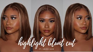 Watch Me Install $75 Highlight 4X4 Closure Wig For The First Time On My Sis #Unicehair