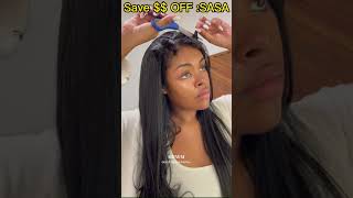 How To  Sleek Long Hair Quick Weave W/Leave Out L Straight Natural Hair #Elfinhair