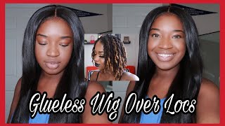 How To Install A Glueless Wig Over Locs Under 10 Minutes  | #Kuwc