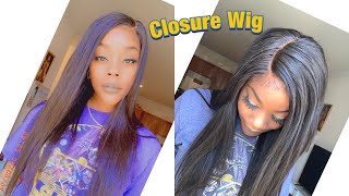 Long | Straight Hair Closure Wig Tutorial Ft Evawigs
