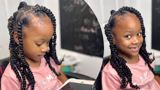 Passion Twist *Protective Hairstyle For Kids* || Rubber Band Method