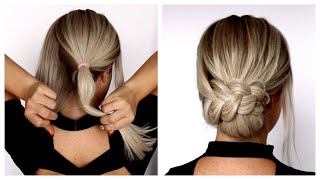   Easy New Year'S Eve Updo With Ponytails And Braid