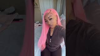 So Pretty Pink Color #Shorts #Wig #Wiginstall #Wigreview #Wigs #Lacewigs #Pinkhair