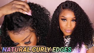  Most Natural Kinky Hairline? Kinky Curly Wig With Curly Edges