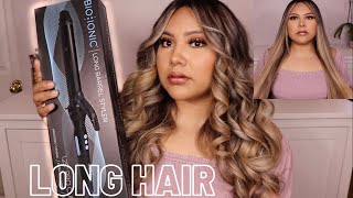 How To Curl Long Hair || Bio Ionic Hair Curler  || Review