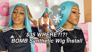 $35 Where?! Synthetic Wig Install : Sensationnel Lachan Synthetic Wig In The Color Mint Frost