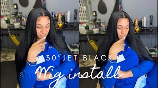 30 Inch Jet Black Wig Install | Asteria Hair