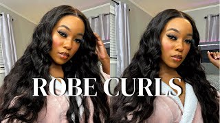 **Attempting** Robe Curls On A 24" Frontal Wig | Ft. Unice Hair