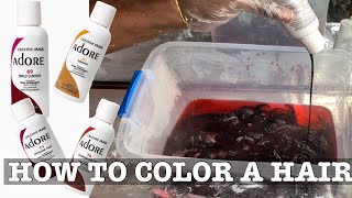 How To Lift And Color A Hair Using Bleach, Developer, & Adore Dye #Louisihuefo #Haircoloring #Adore