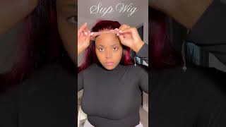 Supwig Good And Cheap Balayage Red 99J Body Wave Wigs 5*5 Lace Closure Wigs Burgundy Colored Wigs
