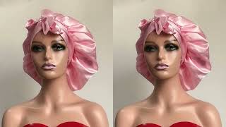 Lovebeautywig | Satin Pink Bonnet Silk Bonnet For Long Hair