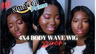 Affordable Amazon Closure Wig Install | 4X4 Bodywave | 22Inches | Choerline Cadet