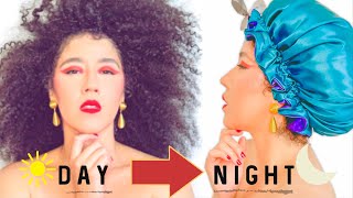 How To: Sleep With Curly Hair | Minovet Satin Hair Bonnet Review | #Haircare