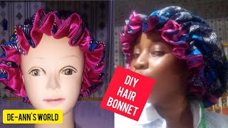 How To Make A  Hair Bonnet //Reversible Satin Bonnet //Diy