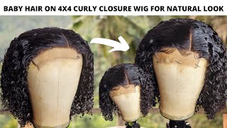 How To Make Baby Hair On 4X4 Curly Closure Wig For Natural Look
