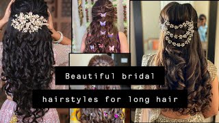 Beautiful Bridal Hairstyles For Long Hair | Open Hairstyles | Curly Hairstyles | Hair Accessories