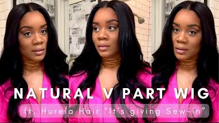 Long Natural Layers With Glueless V-Part Wig Ft Hurela Hair| It'S Giving Sew-In
