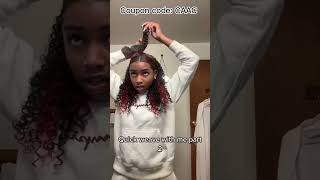Half Up Half Down Quick Weaveno Leave Out | Mix Red Highlight Curly Hair Tutorial Ft.#Ulahair