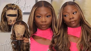 How To Tone Brassy Highlights To Ash Blonde | Trendy Balayage Wig Install Ft. Megalook Hair