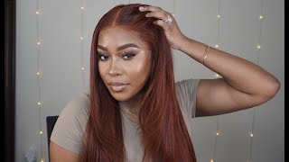 Reddish Brown Straight Wig | Fall Hair Color | Giveaway | Zel Lewis